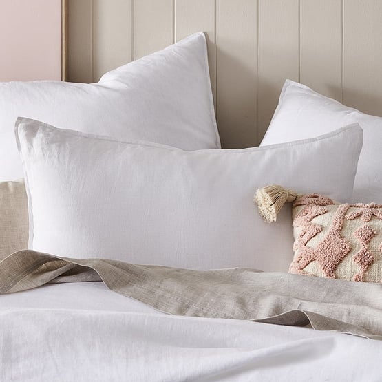 Vintage Washed Linen White Pillowcase