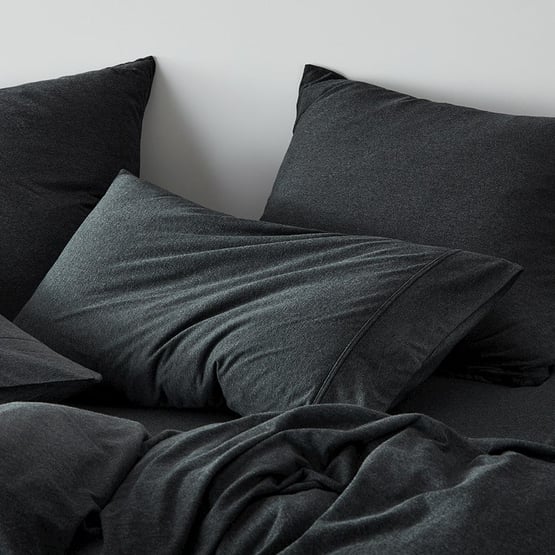 Ultra Soft Jersey Black Marble Quilt Cover Separates