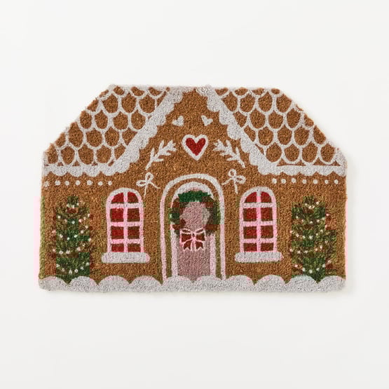 Coir Christmas Gingerbread House Doormat