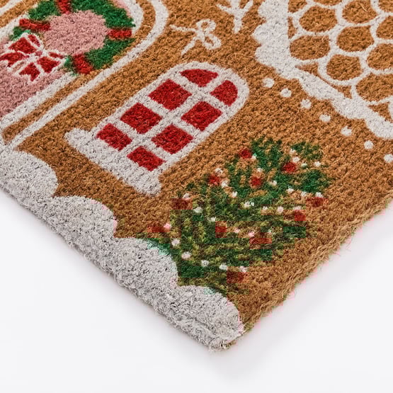 Coir Christmas Gingerbread House Doormat