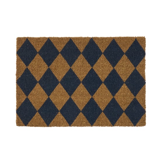Coir Diamond Tile Navy Regular Doormat