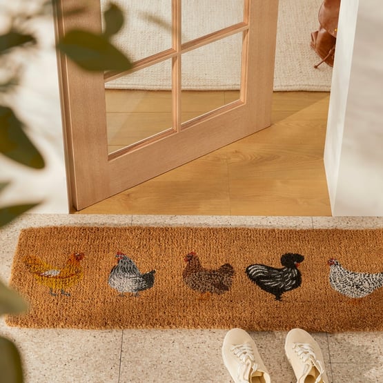 Coir Five Chooks Doormat