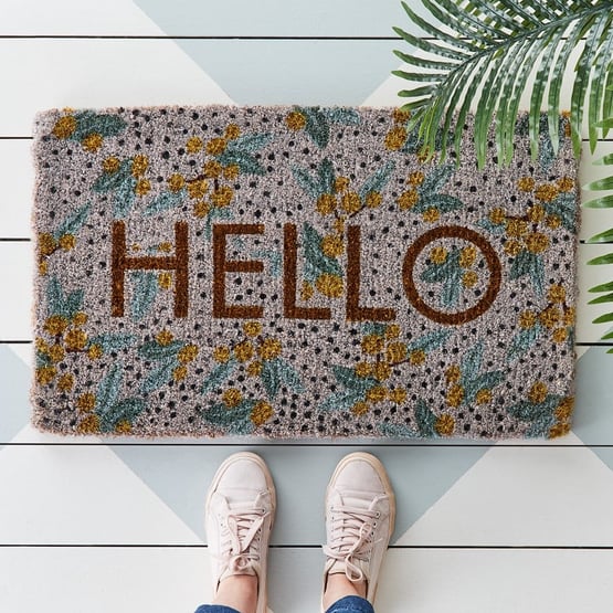 Coir Hello Spot Wattle Doormat