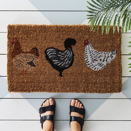 Coir Three Chooks Doormat