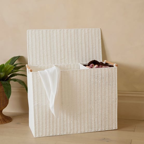 Kendrick White 3 Divided Laundry Basket