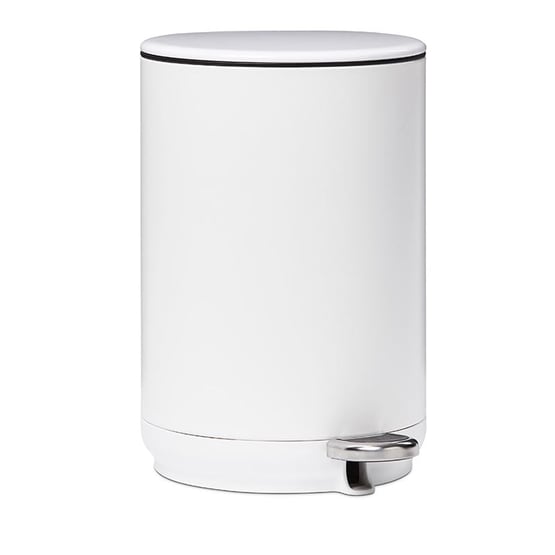 Round White Metal Dust Bin 