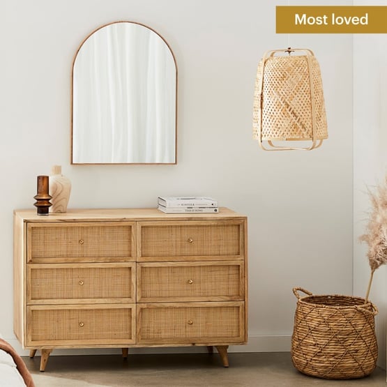 Anjuna Natural 6 Chest of Drawers 