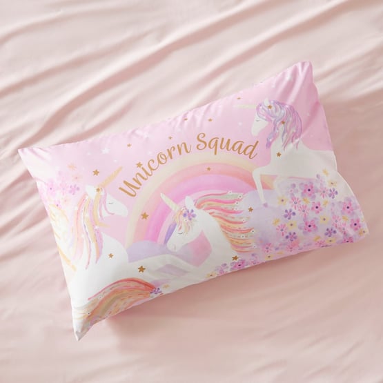 Unicorn Squad Text Pillowcase