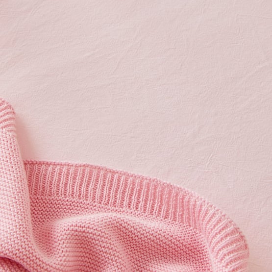 Stonewashed Cotton Marshmallow Pink Baby Fitted Sheets 2pk