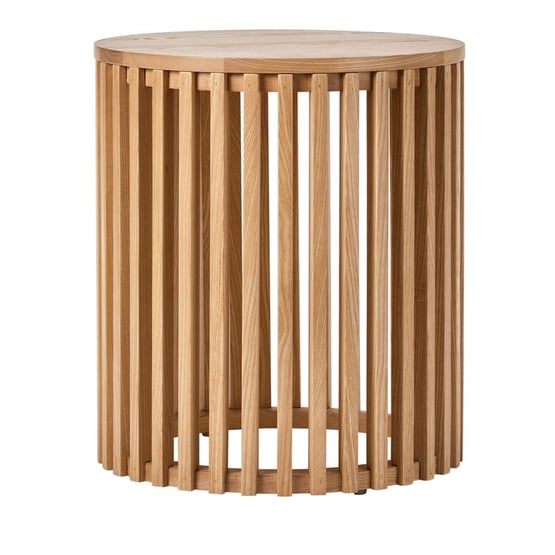 Mark Tuckey Slat Round Oak Bedside Table
