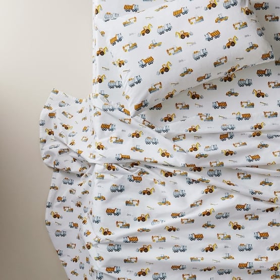 Under Construction White Sheet Set