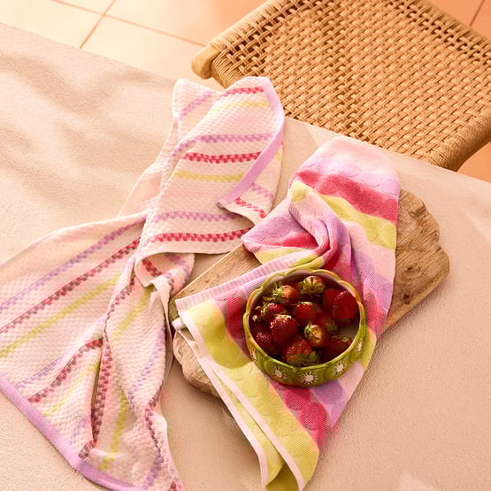 Mimi Pink Brights Cotton Bamboo Tea Towel Pack of 2