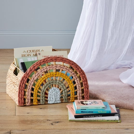 Painted Rainbow Storage Basket