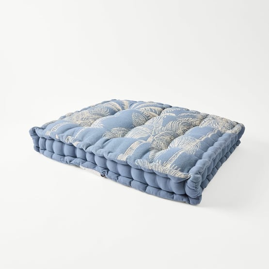 Oasis Resort Palm Blue Pet Bed Cushion