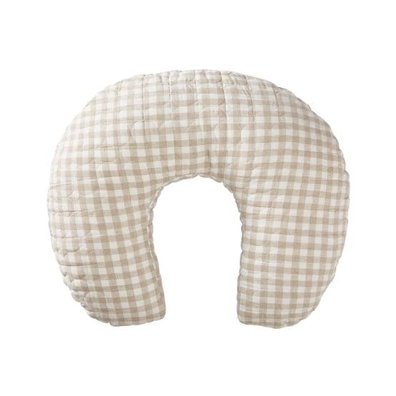 Vintage Washed Linen Check Nursing Pillow