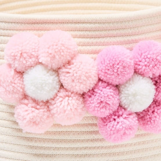 Designer Pom Pom Burst Decorative Basket