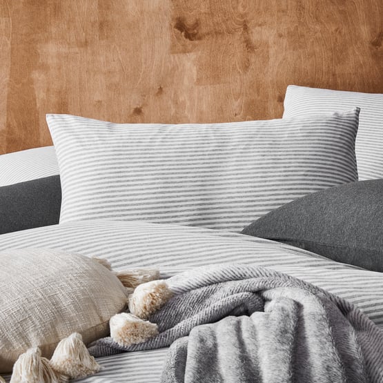 Ultra Soft Jersey Grey Stripe Sheet Separates