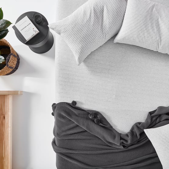 Ultra Soft Jersey Grey Stripe Sheet Separates