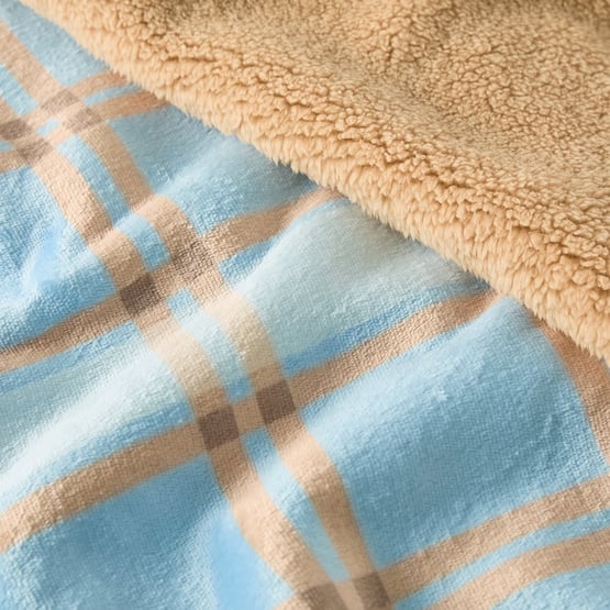 Maisy Blue & Beige Check Pet Blanket