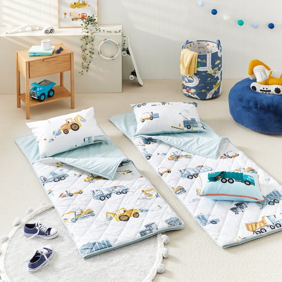 Under Construction Blue Co-ordinating Sleeping Bag