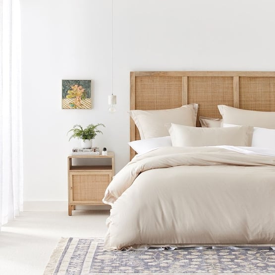 600TC Bamboo Cotton Natural Quilt Cover Separates