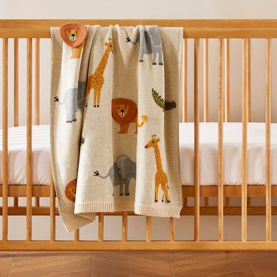 Novelty Cotton Jungle Animals Baby Blanket