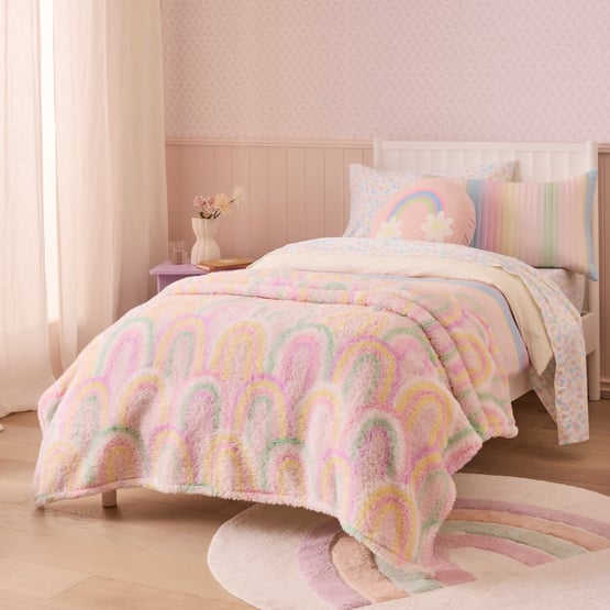 Sammy Ruby Rainbow Sherpa Blanket