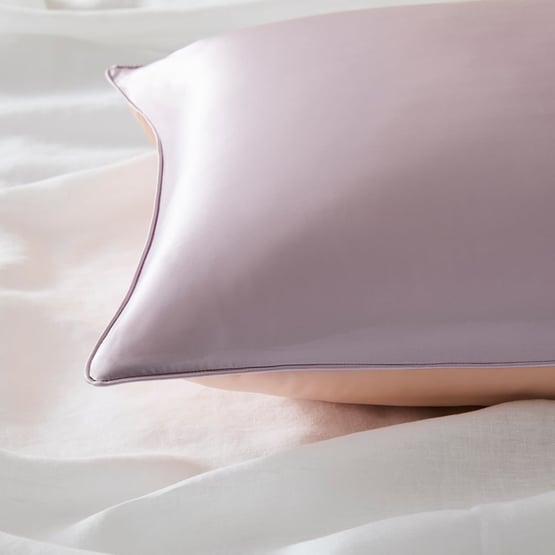 Pure Silk Two Toned Lilac & Peach Pillowcase