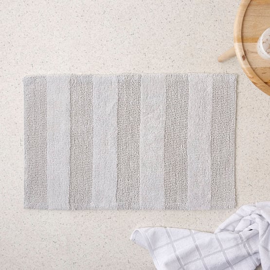 Morgan Soft Grey Stripe Bath Mat