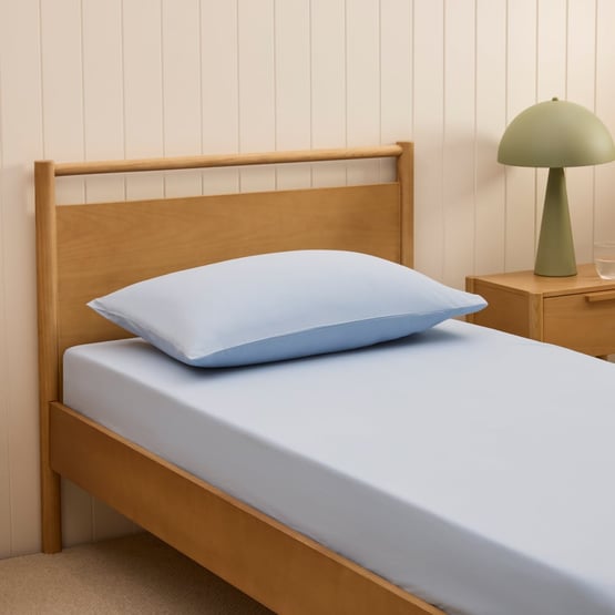 Stonewashed Cotton Chambray Fitted Sheet Set