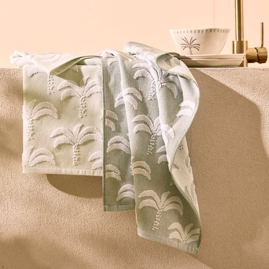 Mallorca Fern Green Tea Towel Pack of 2