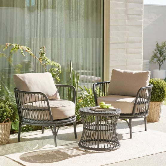 Bondi Black & Taupe Outdoor Lounge Set