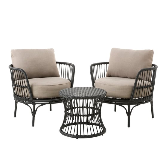 Bondi Black & Taupe Outdoor Lounge Set