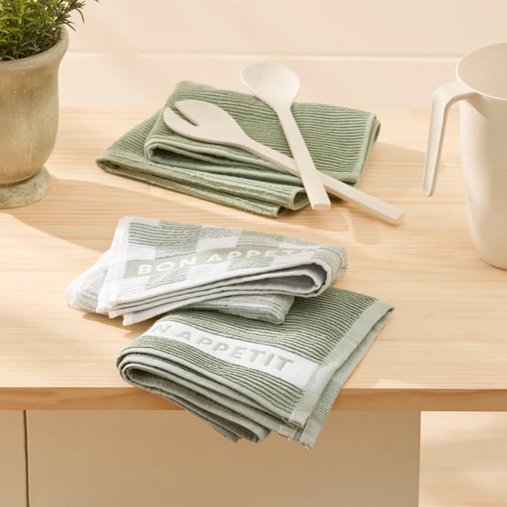 Australian Cotton Fern Tea Towel Pack of 3