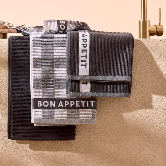 Australian Black & White Cotton Tea Towels Pack of 3