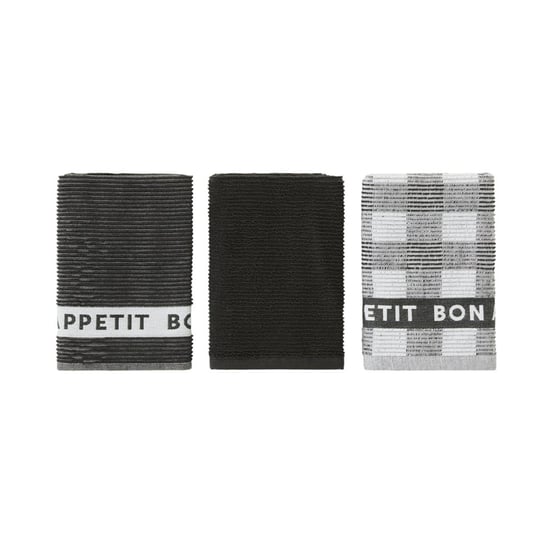Australian Black & White Cotton Tea Towels Pack of 3