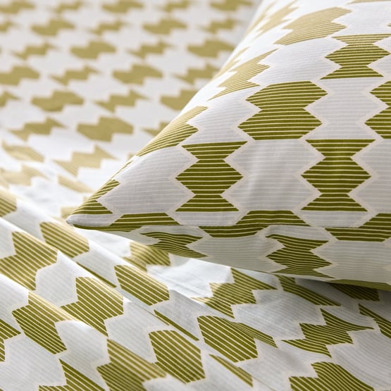 Geo Stripe Printed Percale Sheet Set