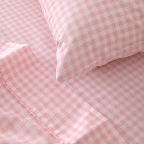 Rylee Ballet Pink Gingham Sheet Set