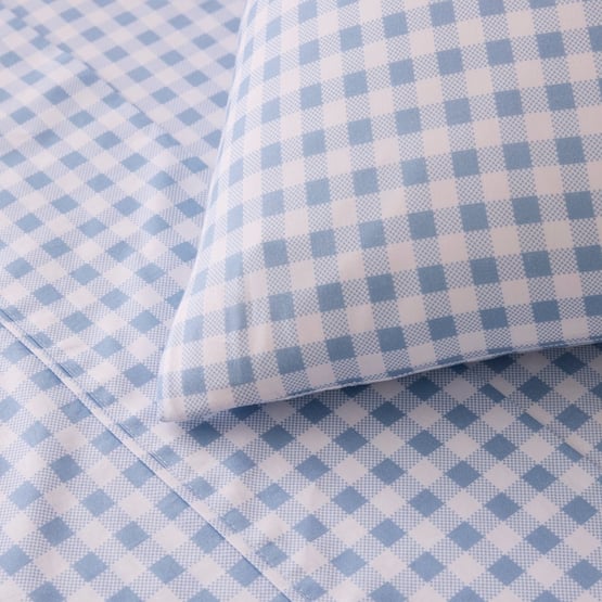 Rylee Soft Blue Gingham Sheet Set