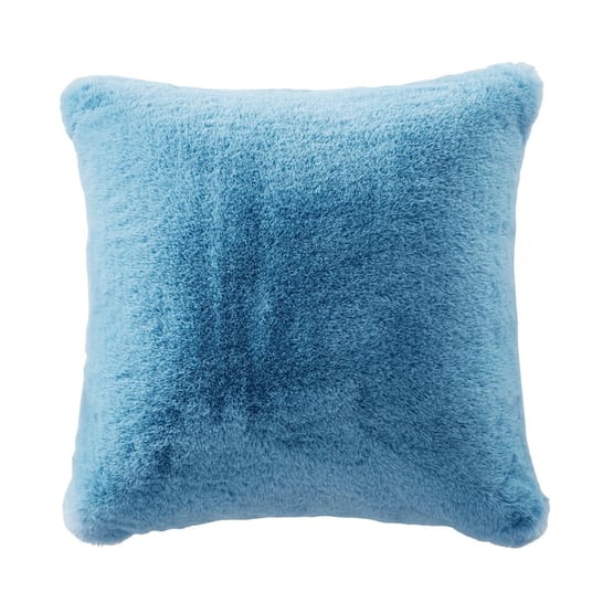 Frankie Blue Chambray Faux Fur Cushion