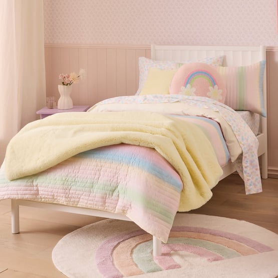 Frankie Lemon Faux Fur Throw