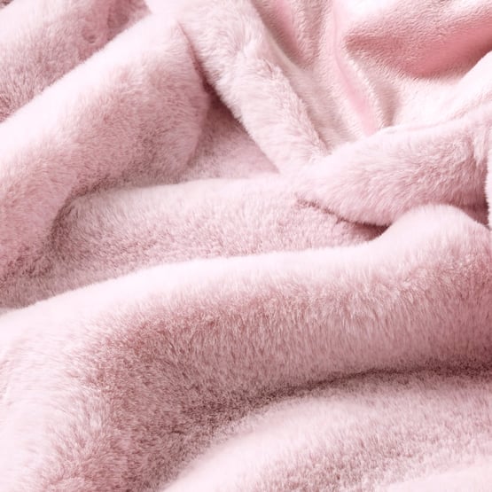 Frankie Powder Pink Faux Fur Throw