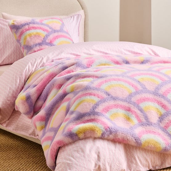 Frankie Rainbow Faux Fur Throw