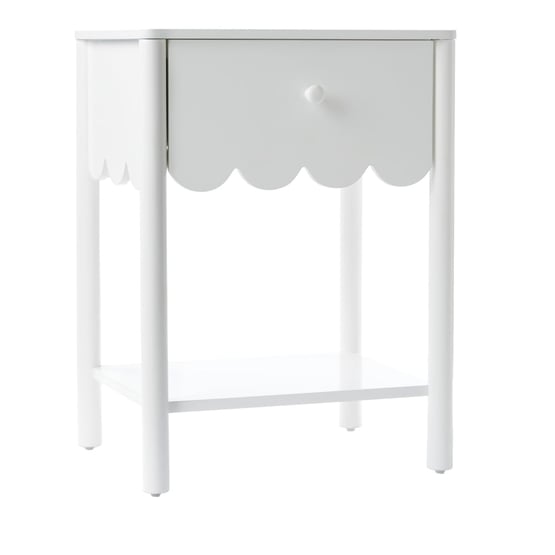 Sadie Scallop White Bedside Table