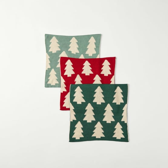 Dallas Bamboo Merry & Bright Knitted Washcloths Pack of 3