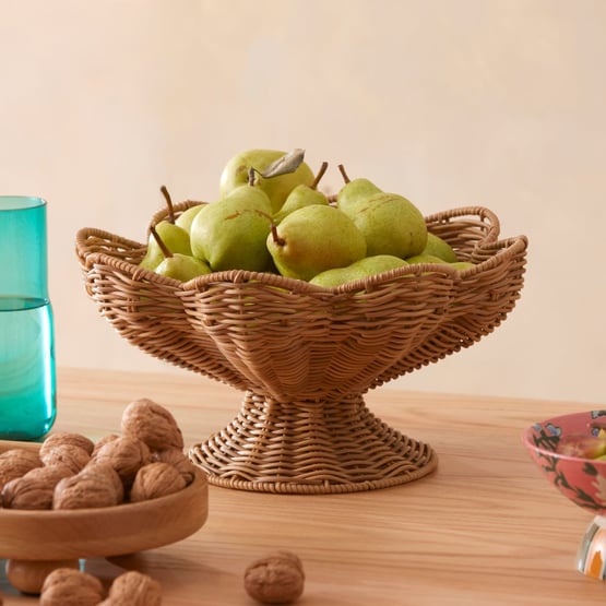 Clementine Natural Pedestal Bowl