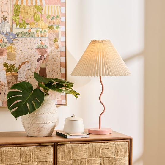 Catalina Rose & Linen Table Light