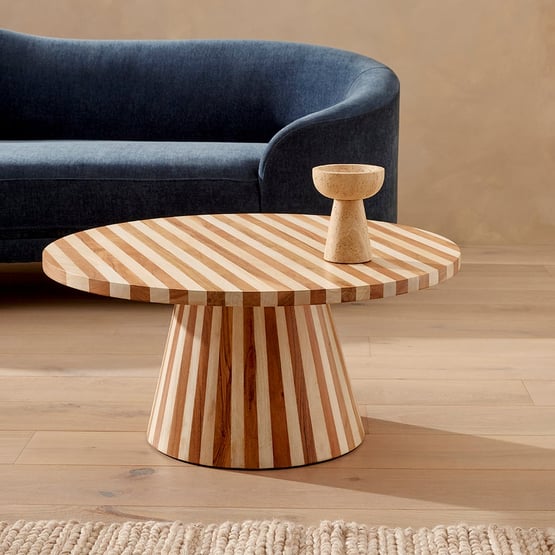Enzo Natural & Walnut Stripe Coffee Table