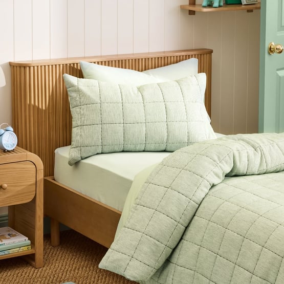 Marley Moss Fine Stripe Quilted Quilt Cover Set