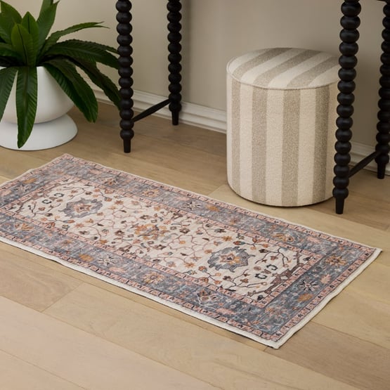 World's Softest Blue Haze Washable Rug Runner